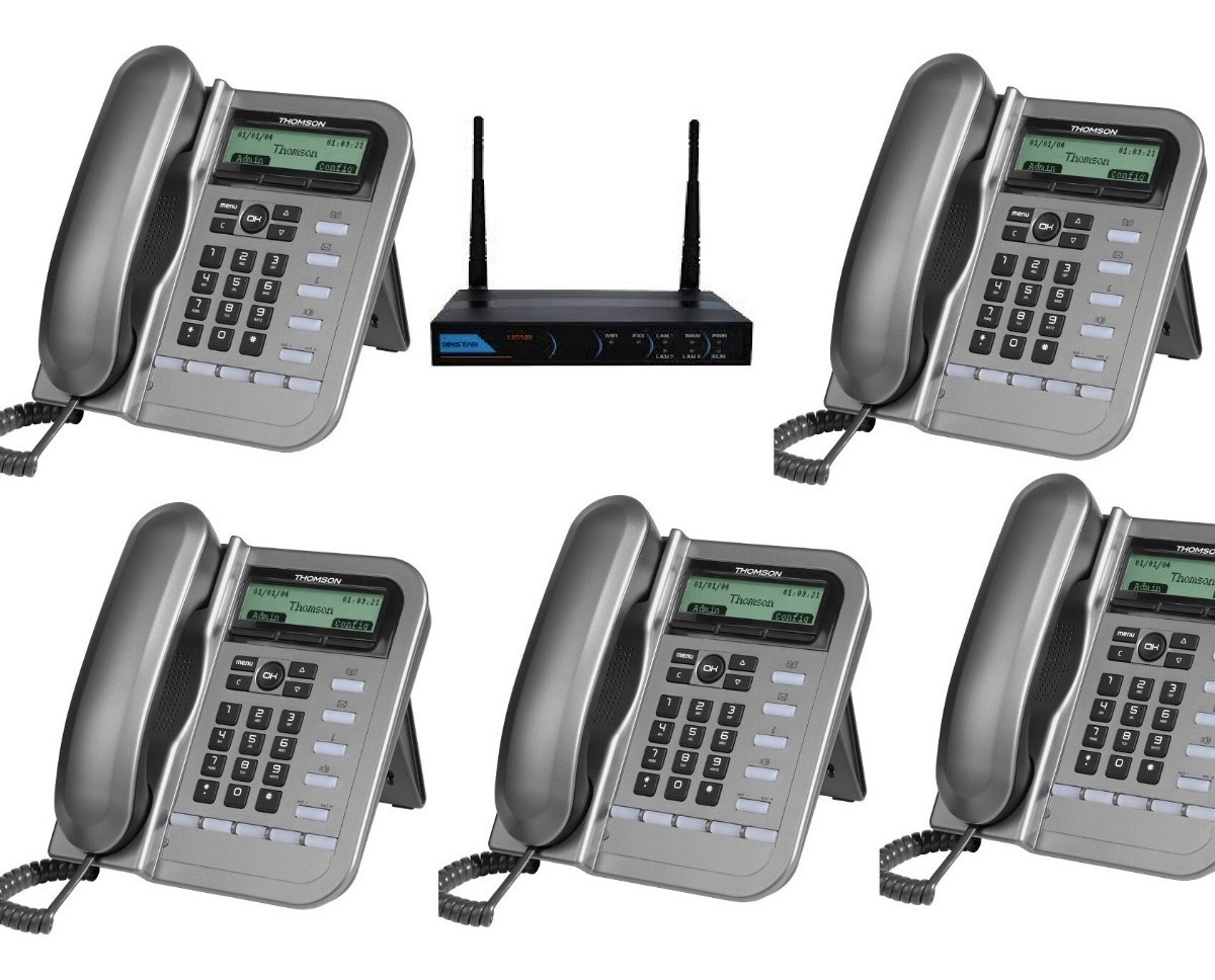 Central Telefónica Ip Disntar 1 Fxo 1 Fxs + 5 Teléfonos Ip
