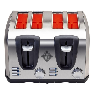 Tostadora 4 Rebanadas Panes Medialuna Telefunken Acero 1450w
