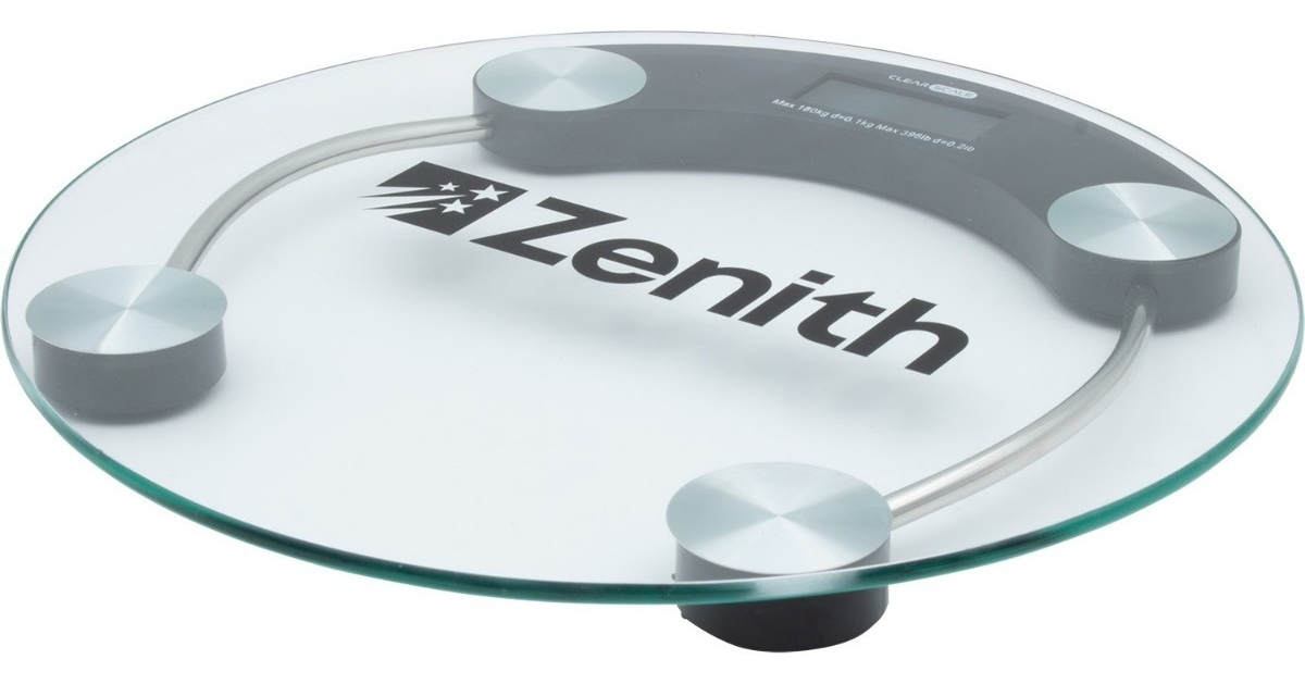 Balanza Digital 180kg Vidrio Zenith Clear Scale Gris