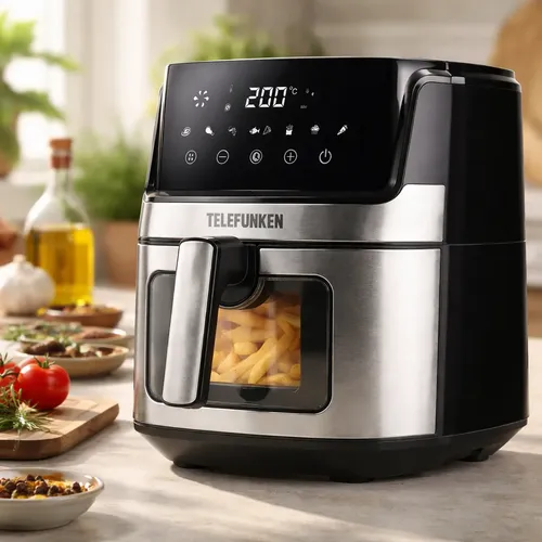 Freidora De Aire Sin Aceite Telefunken Easyfryer-6900 6.9l Color Acero Y Negro Acero/negro