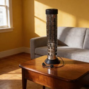 Estufa Eléctrica Vertical 2 Velas 1200w Para Hogar Interior