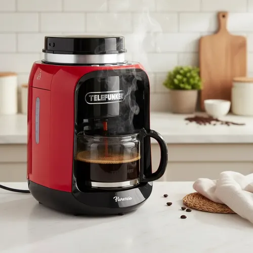 Cafetera Electrica Con Molinillo Florencia Telefunken Color Rojo