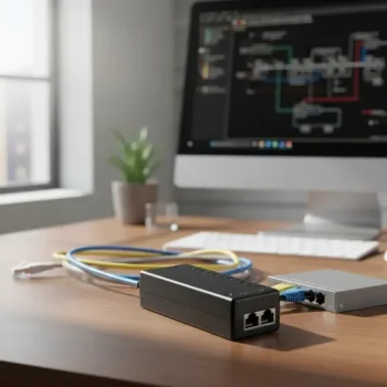 Inyector Poe 30w 220v Gigabit Negro Cudy Poe200 Gigabit