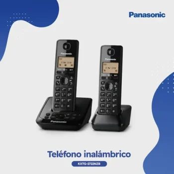 Telefono Inalambrico Doble Panasonic Kx-tg2722 Contestador Color Negro